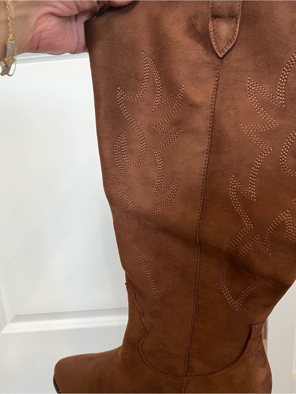 NIB Bellini Urson Vida Moulin Tan Suede Western Knee-High Boot - Picture 5 of 16